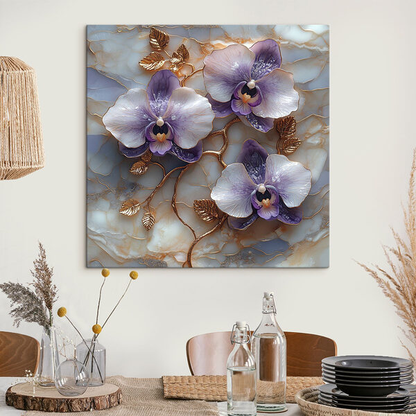 Delikatne orchidee na teksturowanym tle Obraz Delikatne orchidee na teksturowanym tle