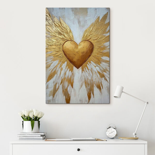 Obraz Heart with wings painted on it (SKU: s41918) Obraz Heart with wings painted on it (SKU: s41918)