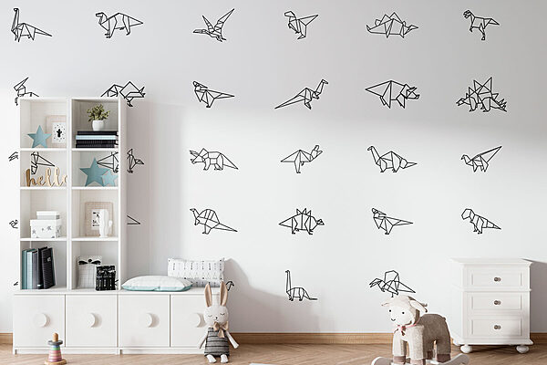Grupa zwierząt origami Fototapeta Grupa zwierząt origami