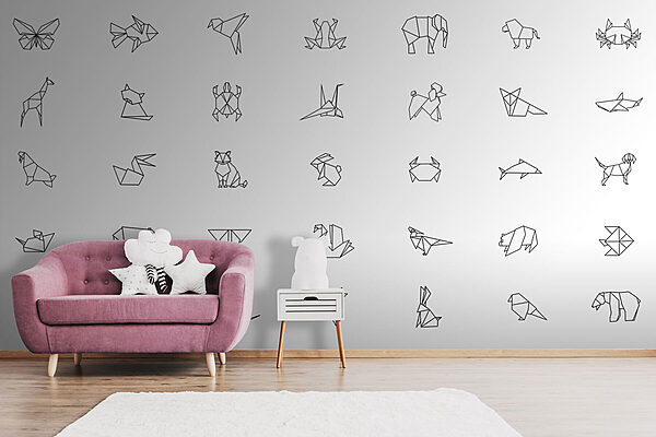 Kolekcja zwierząt origami Fototapeta Kolekcja zwierząt origami