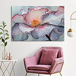 Obraz Delikatne płatki ozdobione kropelkami