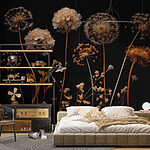 Fototapeta Grupa mniszków lekarskich na łodygach