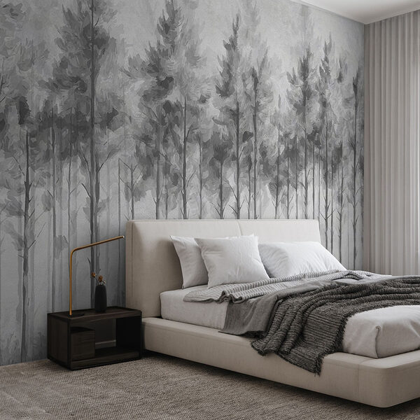 Grupa drzew w lesie Fototapeta Grupa drzew w lesie