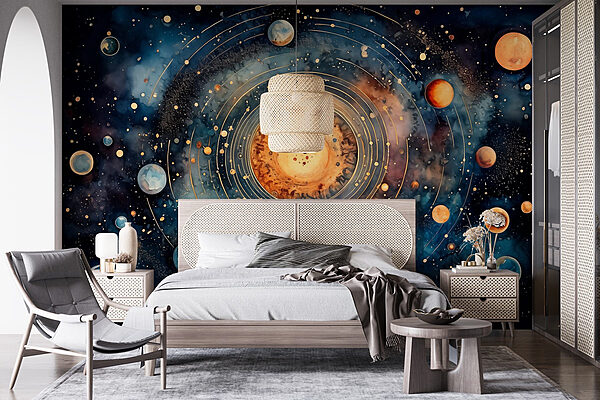 Malowanie planet w przestrzeni kosmicznej Fototapeta Malowanie planet w przestrzeni kosmicznej