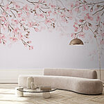 Fototapeta Różowe kwiaty na białym tle