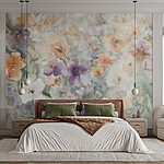 Fototapeta Malowanie kwiatów na białej powierzchni