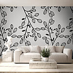 Fototapeta Wzór czarno-białych liści