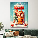 Obraz Słoik ciasteczek z czerwoną kokardką