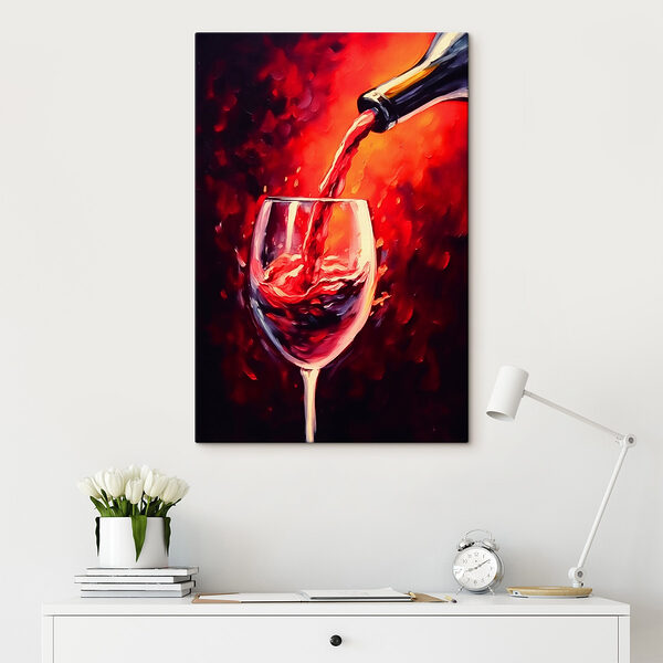 Wino nalewane do kieliszka Obraz Wino nalewane do kieliszka