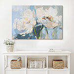 Obraz Malowanie kwiatów na niebieskim tle