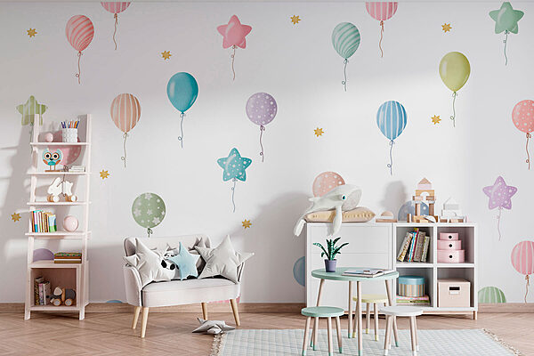 Wzór balonów i gwiazd Fototapeta Wzór balonów i gwiazd