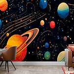 Fototapeta Kolorowe planety i gwiazdy