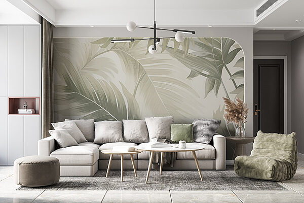 Naturalna elegancja w liściastych wzorach. Fototapeta Naturalna elegancja w liściastych wzorach.