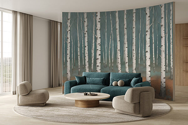 Fototapeta Grupa drzew w lesie