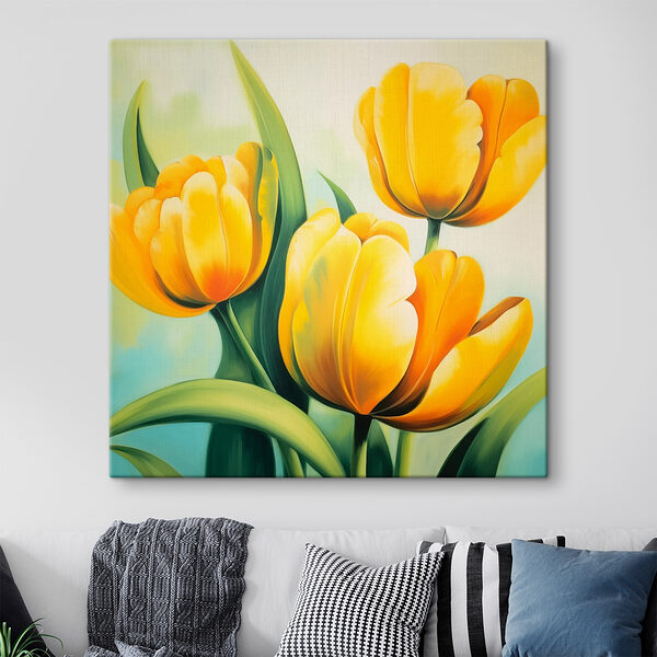 Malowanie żółtych tulipanów Obraz Malowanie żółtych tulipanów