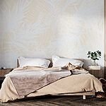 Fototapeta Wall murals White pattern with white leaves