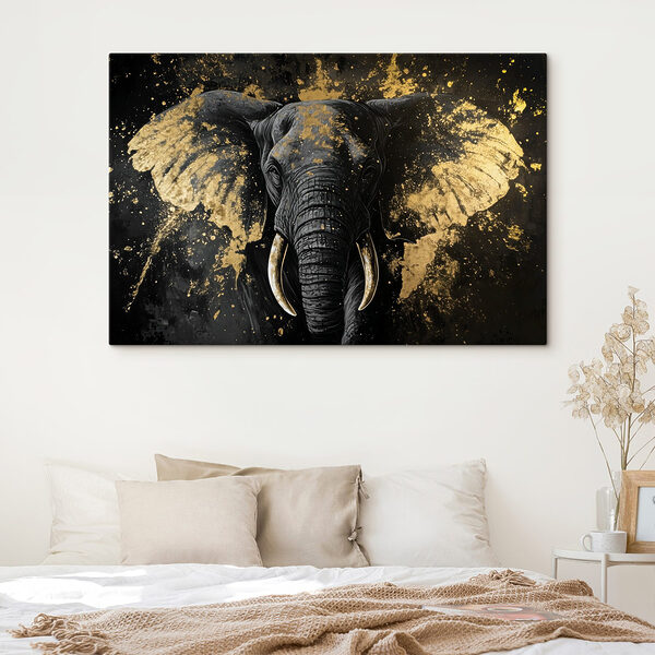 Canvas prints Majestic elephant with artistic flair Obraz Canvas prints Majestic elephant with artistic flair