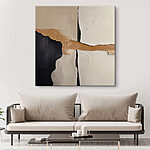 Obraz Czarno-biała ściana z brązowym paskiem