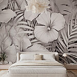 Fototapeta Elegancki kwiatowy wzór w monochromatycznych odcieniach