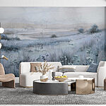 Fototapeta Obraz pola trawy i jeziora