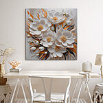 Obraz Białe kwiaty i liście