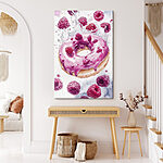 Obraz Malowanie pączka z malinami