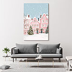 Obraz Różowy dom ze śniegiem