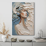 Obraz Malowanie kobiety białą i niebieską farbą