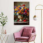 Obraz Wazon z kolorowymi kwiatami