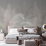 Fototapeta Delikatne liście palmowe w stonowanych odcieniach