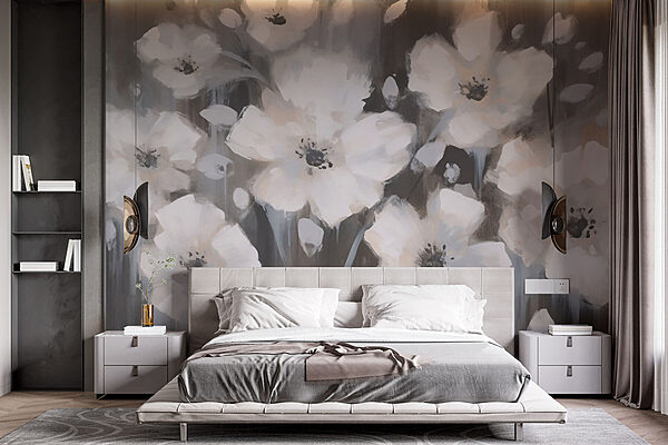 Fototapeta Malowanie białych kwiatów