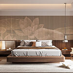 Wall mural Delikatne kwiaty lotosu na spokojnej wodzie