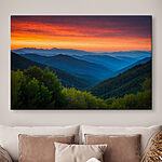 Obraz Krajobraz z górami i drzewami