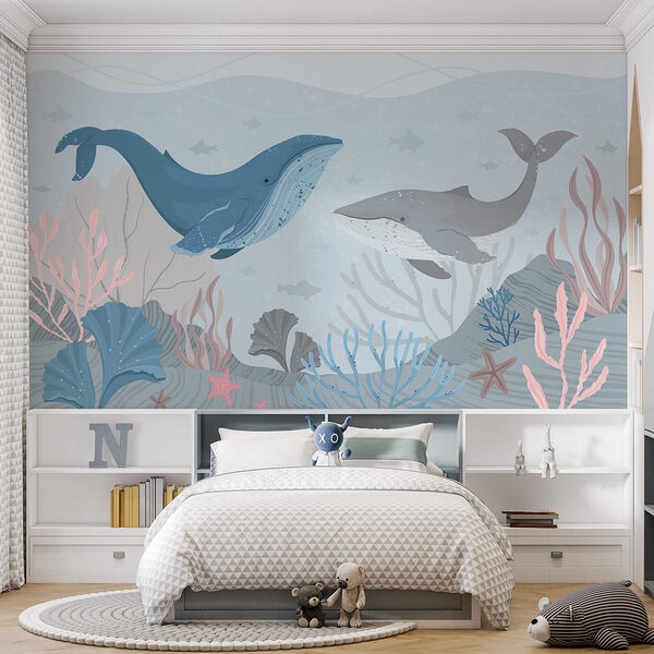 Fototapeta Wieloryb i wieloryb pod wodą