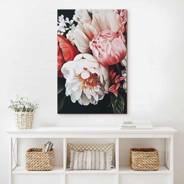 Wydruk na płótnie Wibrujący bukiet kwitnących kwiatów