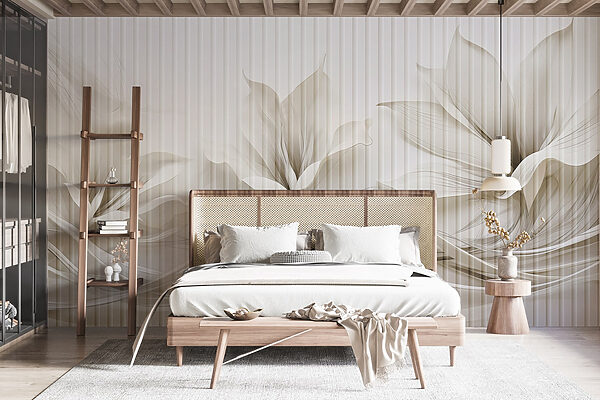 Fototapeta Elegancki kwiatowy wzór z płynnymi liniami