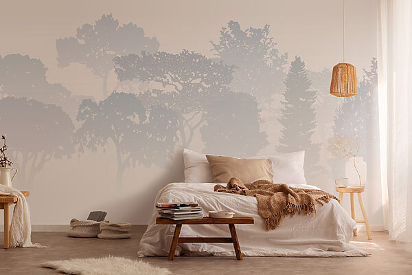 Fototapeta Grupa drzew we mgle