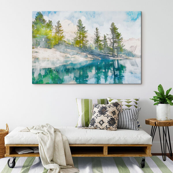 Obraz Obraz Woda z drzewami i górami w tle (SKU: s43924)