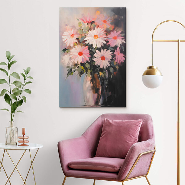 Wydruk na płótnie Malowanie kwiatów w wazonie