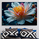 Obraz Delikatny kwiat w spokojnych wodach