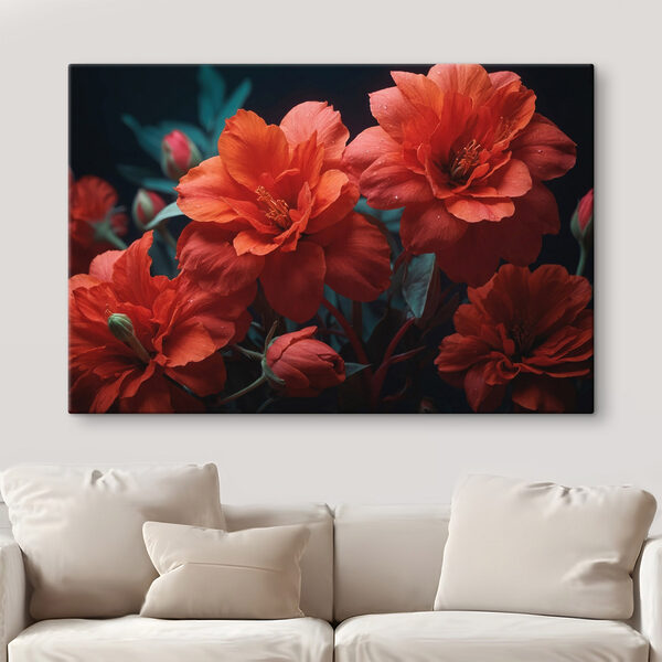 Obraz Grupa czerwonych kwiatów
