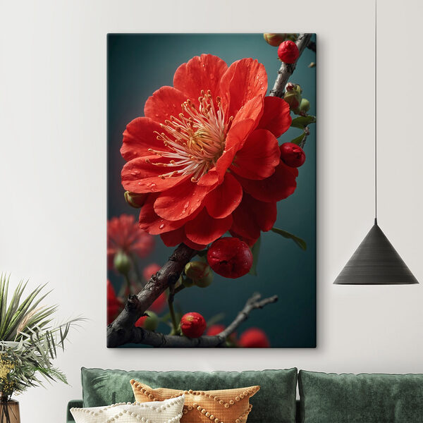 Obraz Żywe kwiaty z delikatnymi kroplami