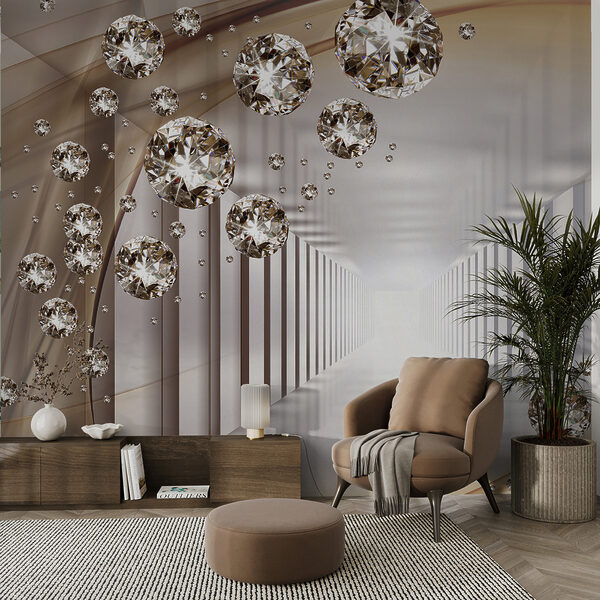 Fototapeta Klejnoty unoszące się w niekończącym się tunelu