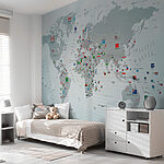 Fototapeta Mapa Australii z flagami