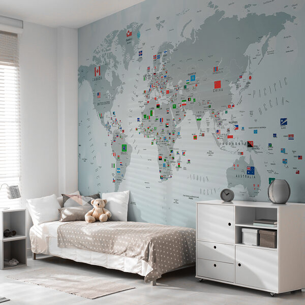 Fototapeta Mapa Australii z flagami