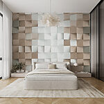 Fototapeta Teksturowany beżowo-biały wzór