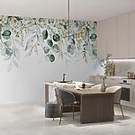 Fototapeta Delikatne kwiaty z miękkimi zielonymi liśćmi