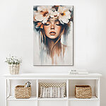 Obraz Kobieta z kwiatami we włosach