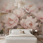 Fototapeta Wall murals Painting of flowers on a white background
