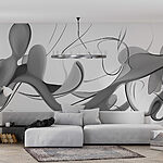 Fototapeta Czarno-biały obraz wirującego wzoru